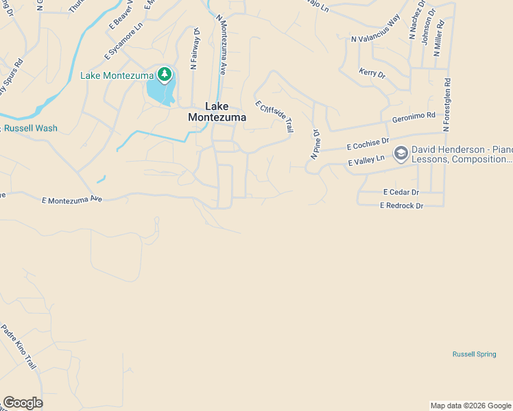 map of restaurants, bars, coffee shops, grocery stores, and more near 4335 Coyote Canyon in Lake Montezuma