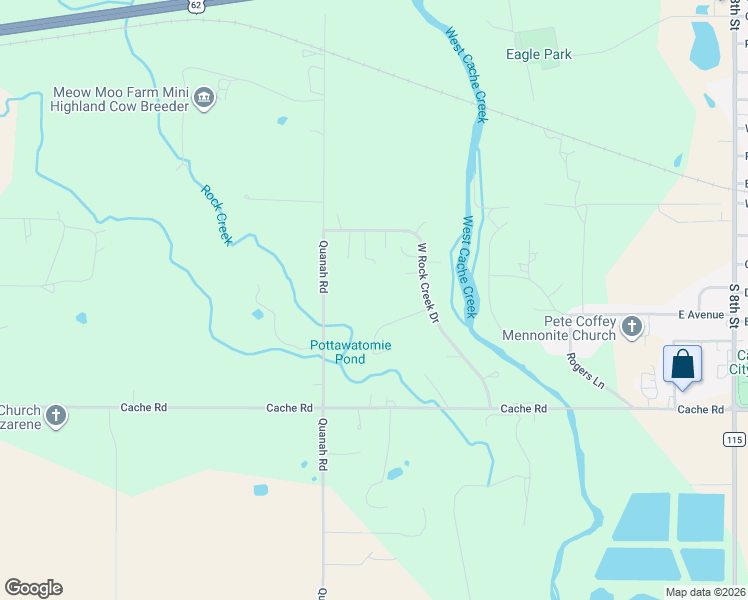 map of restaurants, bars, coffee shops, grocery stores, and more near 302 Woodland Cir in Cache