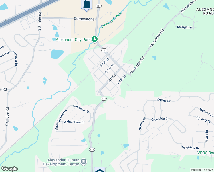 map of restaurants, bars, coffee shops, grocery stores, and more near 13531 3rd Street in Alexander
