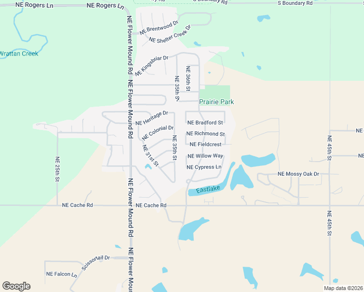 map of restaurants, bars, coffee shops, grocery stores, and more near 1802 Northeast 36th Street in Lawton