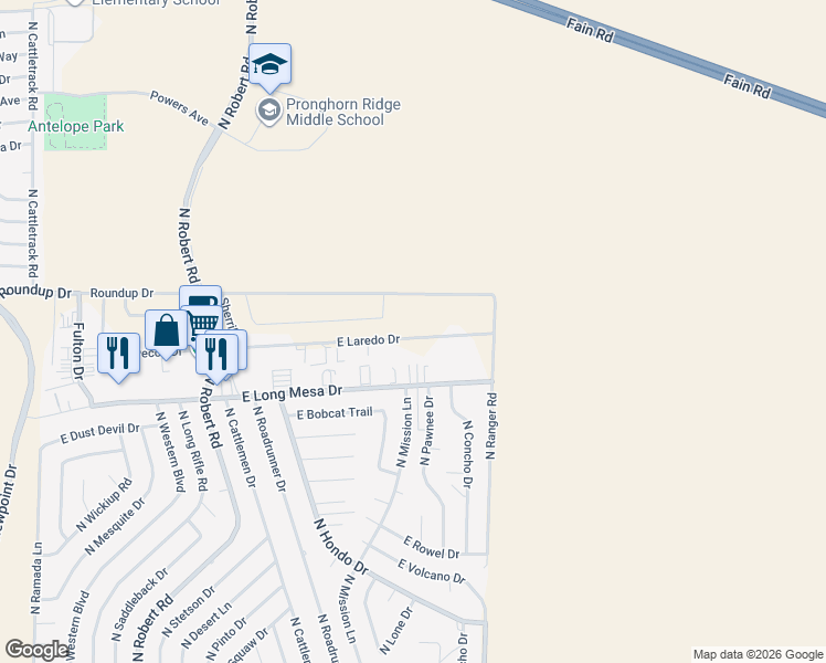 map of restaurants, bars, coffee shops, grocery stores, and more near in Prescott Valley