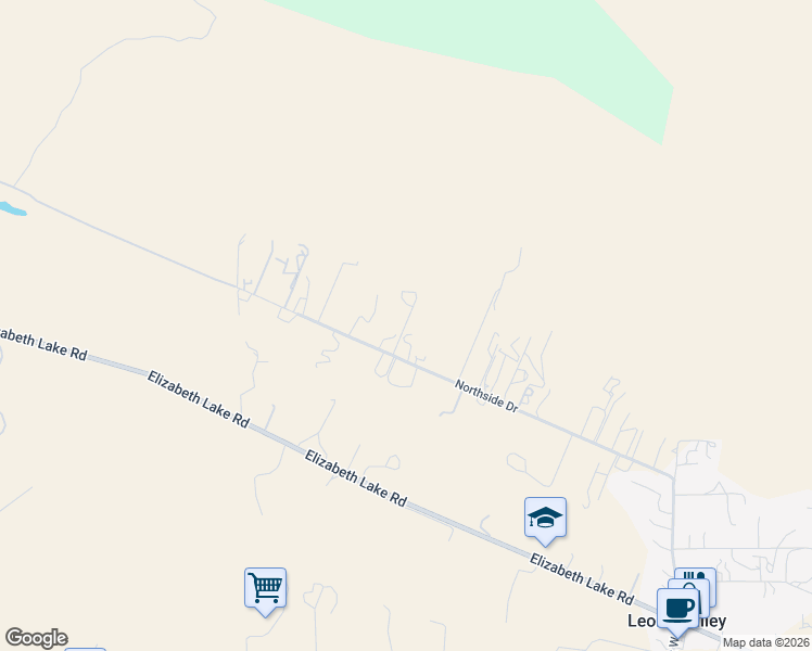 map of restaurants, bars, coffee shops, grocery stores, and more near Rulen Street in Leona Valley