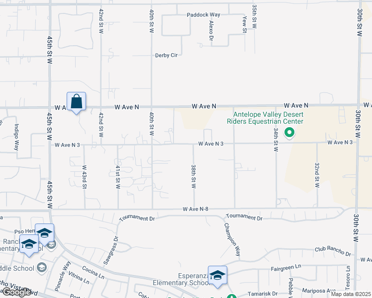 map of restaurants, bars, coffee shops, grocery stores, and more near 3810 West Avenue North 3 in Palmdale