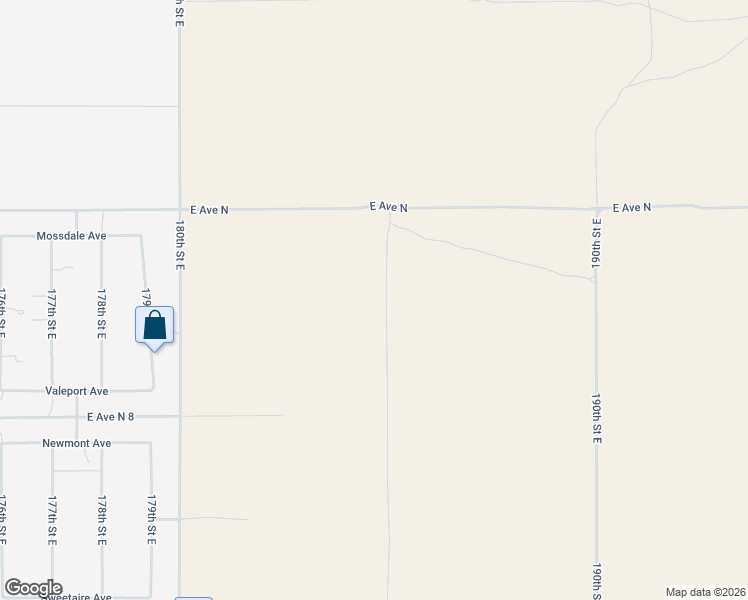 map of restaurants, bars, coffee shops, grocery stores, and more near 185th Street East in Palmdale