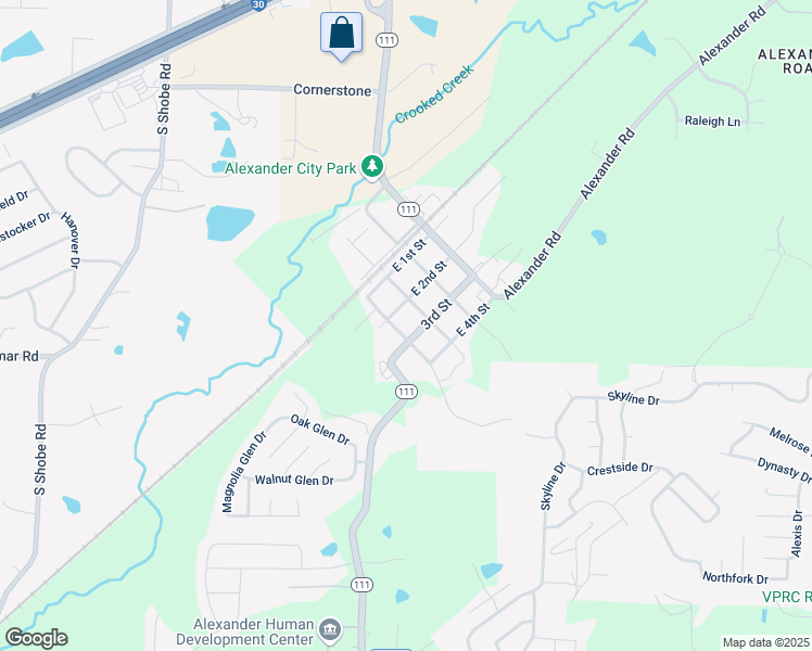 map of restaurants, bars, coffee shops, grocery stores, and more near 13531 3rd Street in Alexander