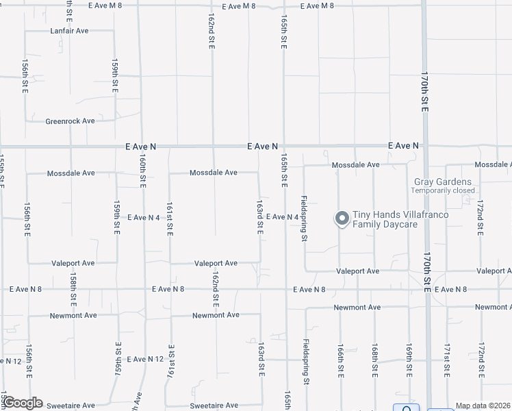 map of restaurants, bars, coffee shops, grocery stores, and more near 41015 163rd Street East in Lancaster