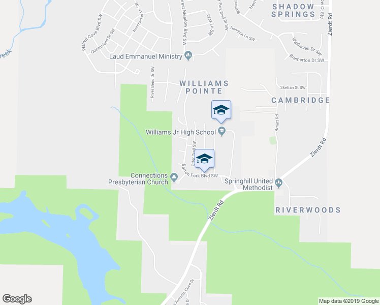 map of restaurants, bars, coffee shops, grocery stores, and more near 101 Sandpiper Court in Huntsville