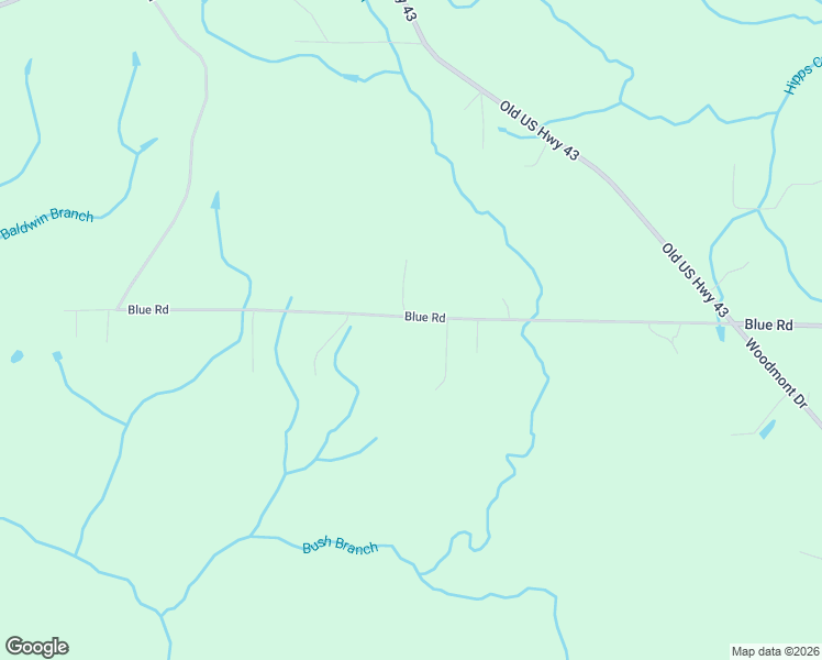 map of restaurants, bars, coffee shops, grocery stores, and more near 1520 Blue Road in Tuscumbia