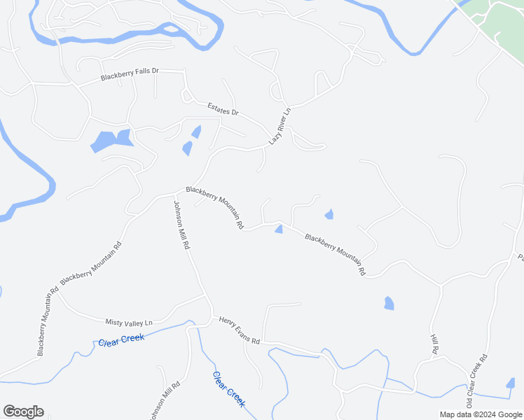 map of restaurants, bars, coffee shops, grocery stores, and more near Blue Mountain Lane in Ellijay