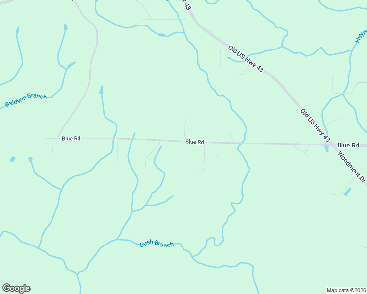 map of restaurants, bars, coffee shops, grocery stores, and more near 1520 Blue Road in Tuscumbia