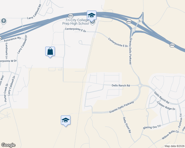 map of restaurants, bars, coffee shops, grocery stores, and more near 3220 Hanging Rock Way in Prescott