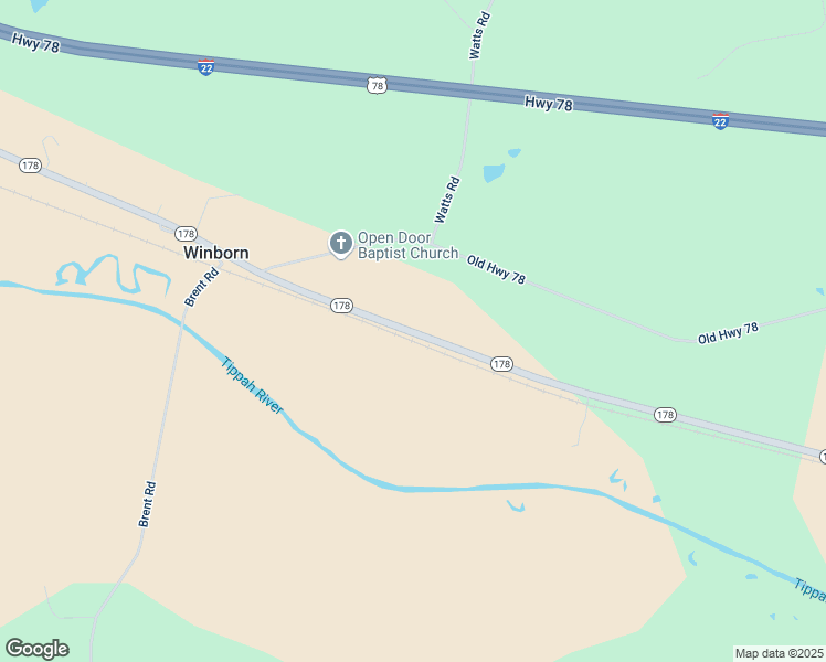 map of restaurants, bars, coffee shops, grocery stores, and more near Highway 178 in Hickory Flat