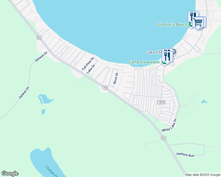 map of restaurants, bars, coffee shops, grocery stores, and more near 2091 North Carolina 53 in Elizabethtown