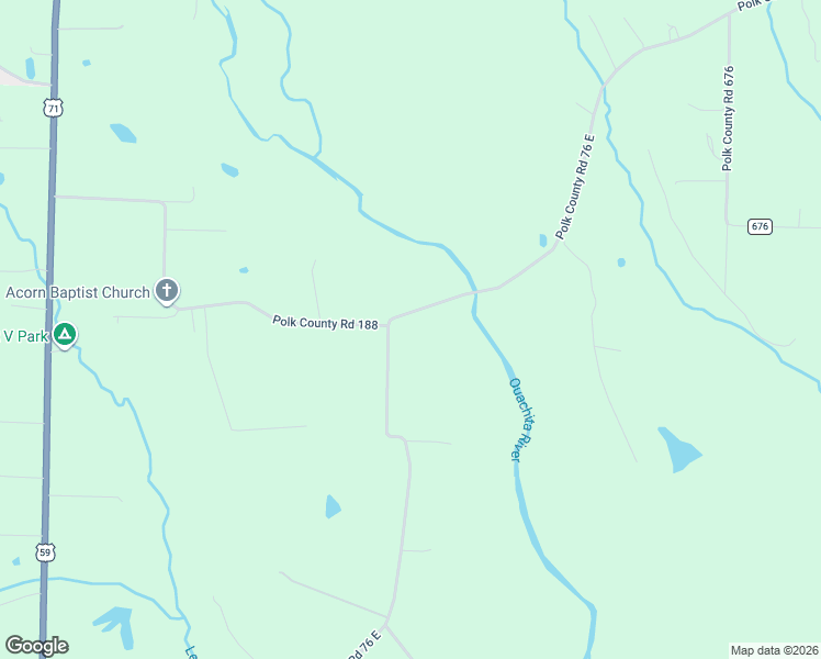 map of restaurants, bars, coffee shops, grocery stores, and more near 346 Polk Road 76 East in Mena