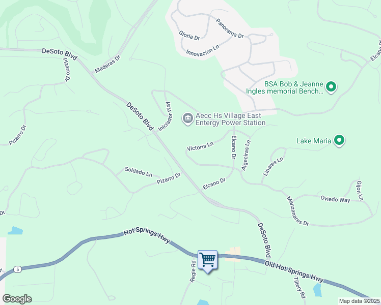 map of restaurants, bars, coffee shops, grocery stores, and more near 22 Victoria Ln in Hot Springs Village