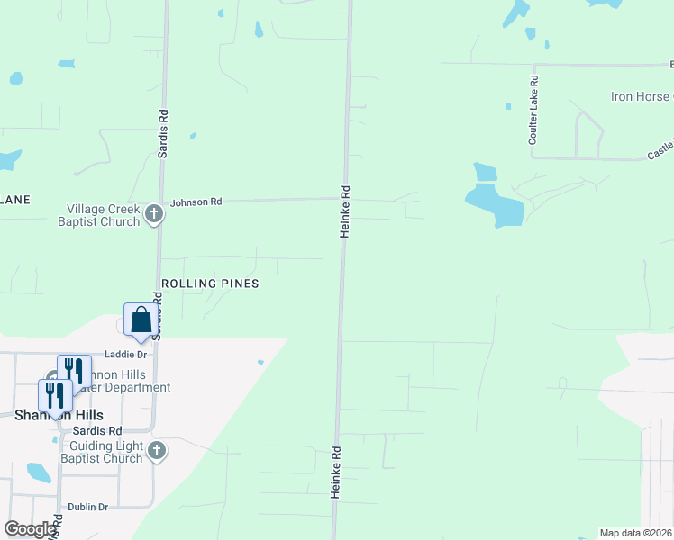 map of restaurants, bars, coffee shops, grocery stores, and more near 13122-13516 Heinke Road in Pulaski