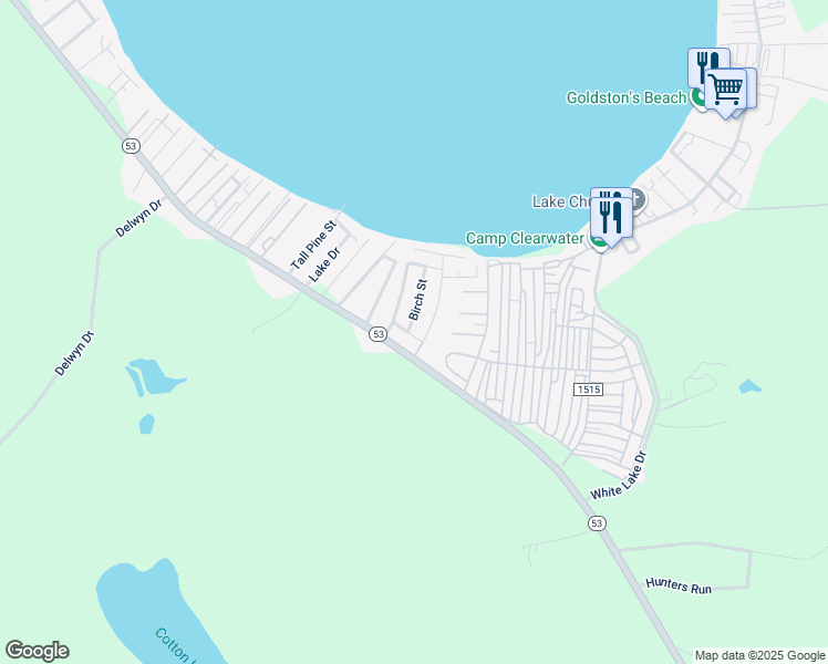 map of restaurants, bars, coffee shops, grocery stores, and more near 131 Birch Street in Elizabethtown