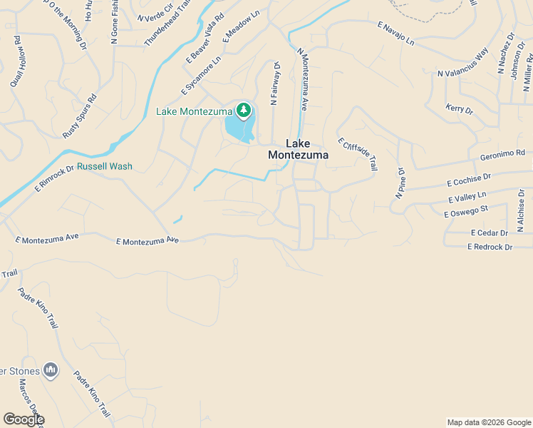 map of restaurants, bars, coffee shops, grocery stores, and more near 4014 East Cliffside Trail in Lake Montezuma