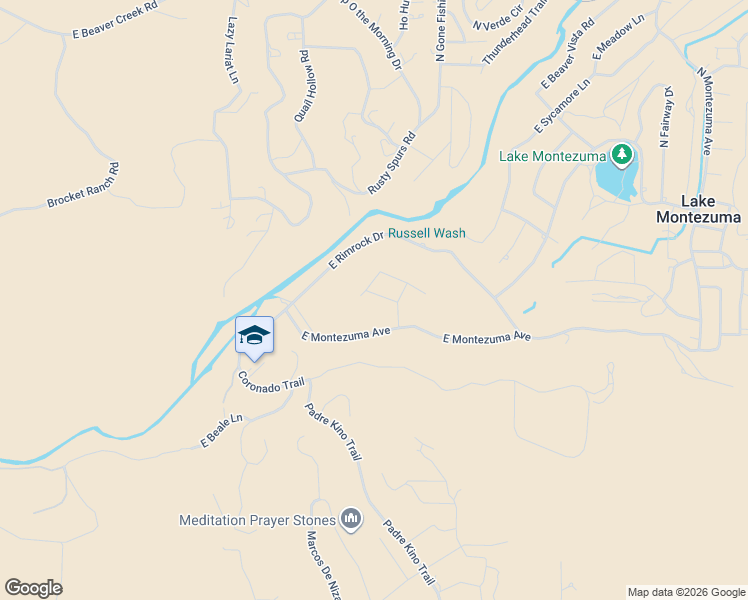 map of restaurants, bars, coffee shops, grocery stores, and more near 3415 E Valley Ln in Lake Montezuma