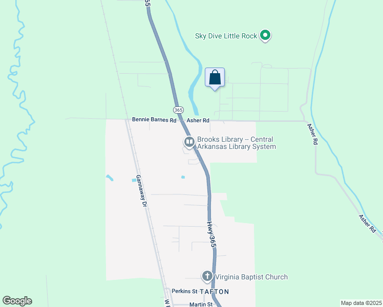 map of restaurants, bars, coffee shops, grocery stores, and more near 13024 Arkansas 365 in Little Rock