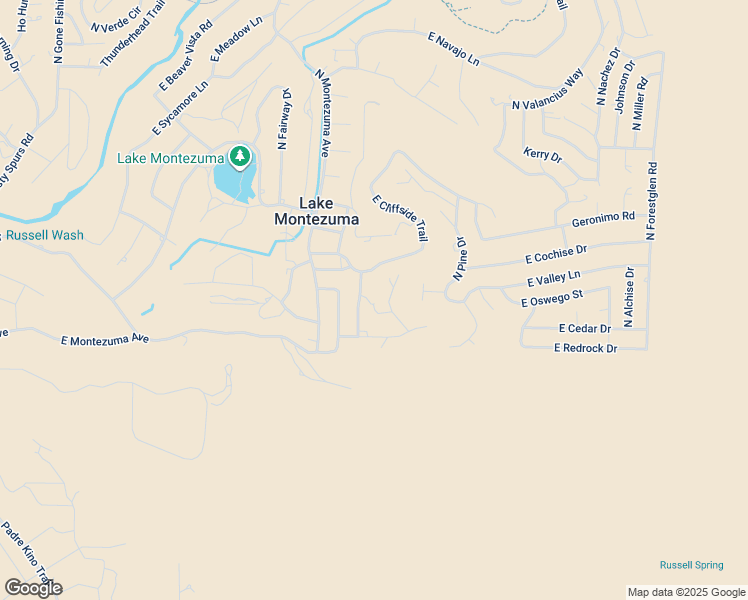 map of restaurants, bars, coffee shops, grocery stores, and more near 4145 North Antigua Way in Lake Montezuma