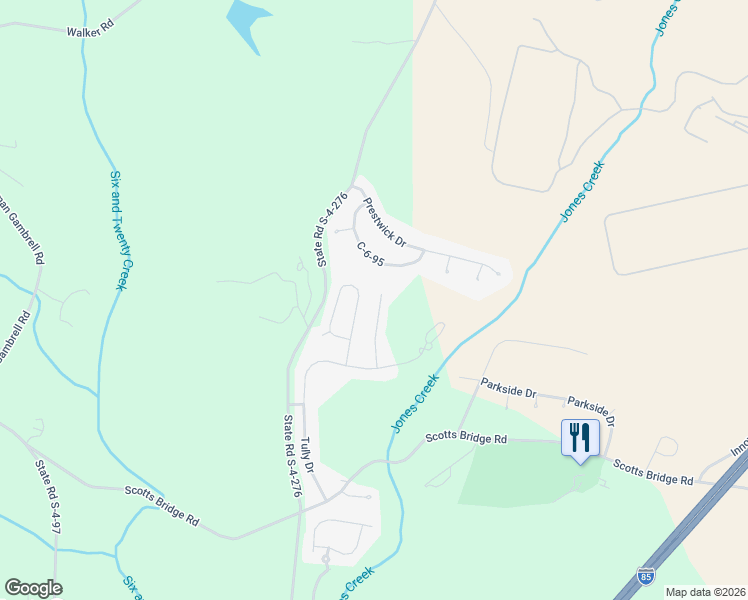 map of restaurants, bars, coffee shops, grocery stores, and more near 1015 Winmar Drive in Anderson