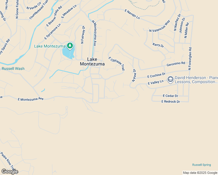 map of restaurants, bars, coffee shops, grocery stores, and more near 4145 North Antigua Way in Lake Montezuma