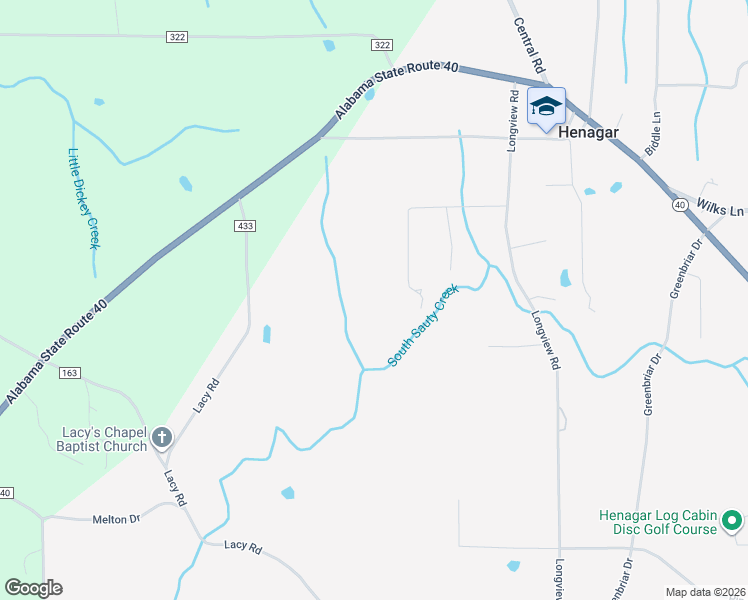 map of restaurants, bars, coffee shops, grocery stores, and more near 442 Moses Drive in Henagar