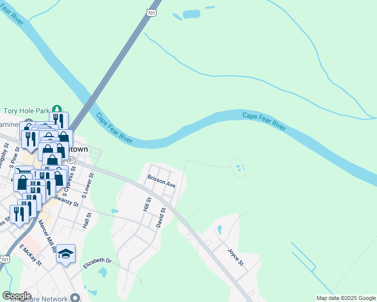 map of restaurants, bars, coffee shops, grocery stores, and more near 506 Scout Lane in Elizabethtown