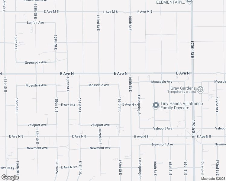map of restaurants, bars, coffee shops, grocery stores, and more near 16254 Mossdale Avenue in Lancaster