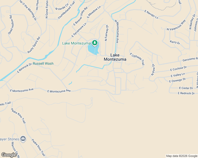 map of restaurants, bars, coffee shops, grocery stores, and more near 4014 East Cliffside Trail in Lake Montezuma