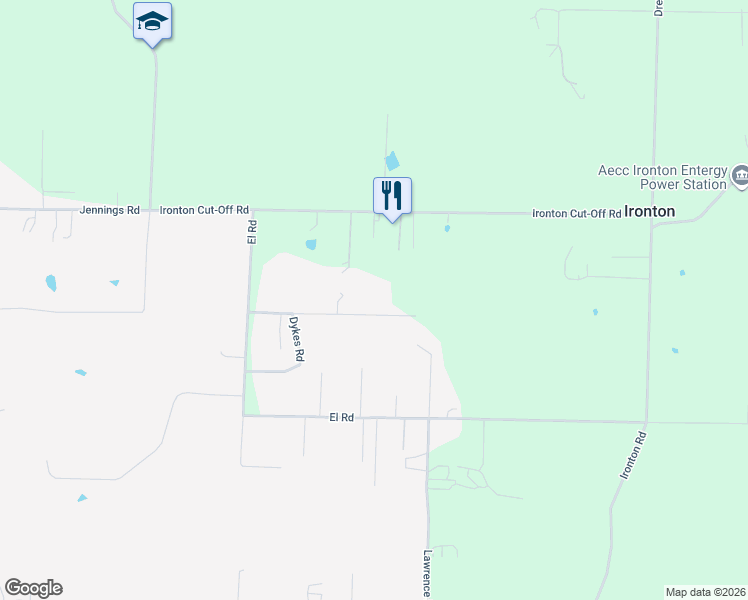 map of restaurants, bars, coffee shops, grocery stores, and more near 610 Brewer Road in Little Rock