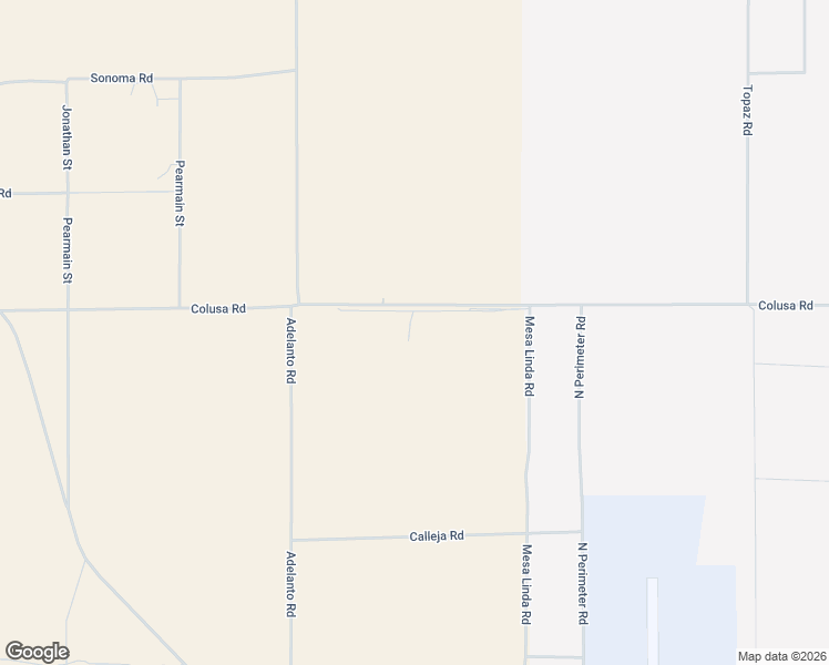 map of restaurants, bars, coffee shops, grocery stores, and more near 12203 Colusa Road in Adelanto