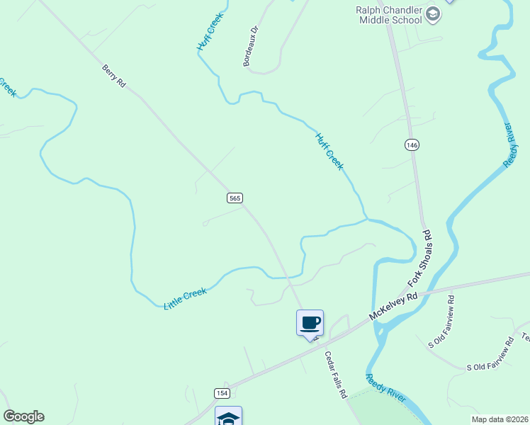 map of restaurants, bars, coffee shops, grocery stores, and more near 375 Berry Road in Pelzer