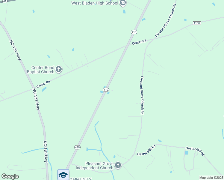 map of restaurants, bars, coffee shops, grocery stores, and more near 2243 North Carolina 410 in Bladenboro