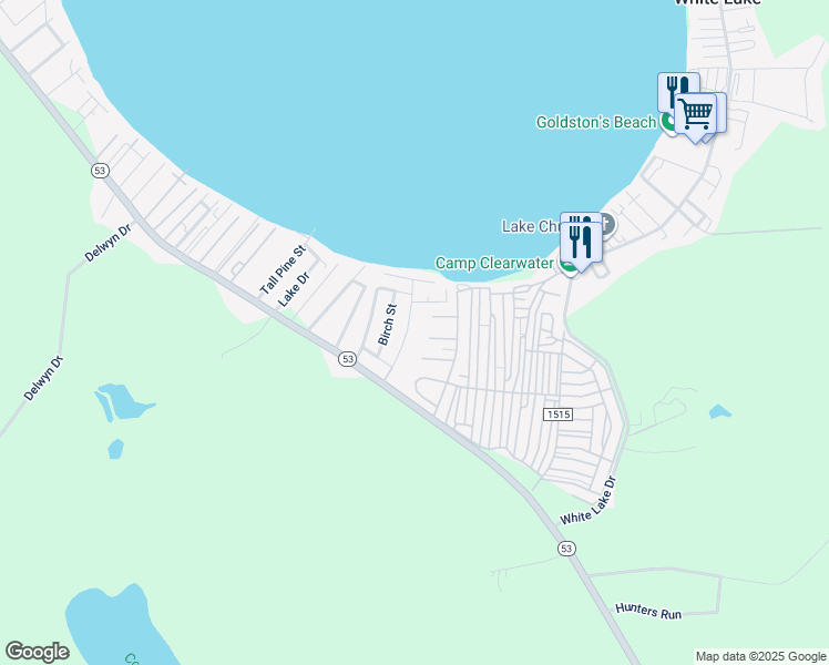 map of restaurants, bars, coffee shops, grocery stores, and more near 114 Timberlodge Village Drive in Elizabethtown
