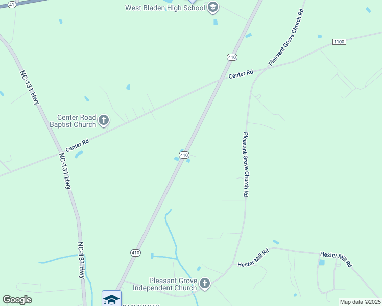 map of restaurants, bars, coffee shops, grocery stores, and more near 2243 North Carolina 410 in Bladenboro