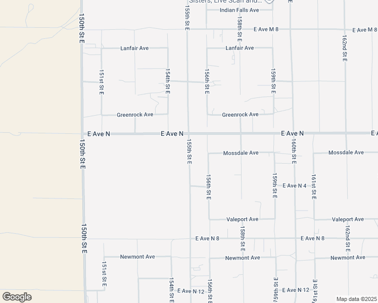 map of restaurants, bars, coffee shops, grocery stores, and more near 155th Street East in Lake Los Angeles