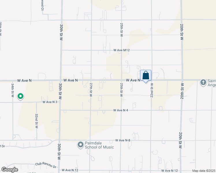 map of restaurants, bars, coffee shops, grocery stores, and more near 2556 West Avenue N in Palmdale