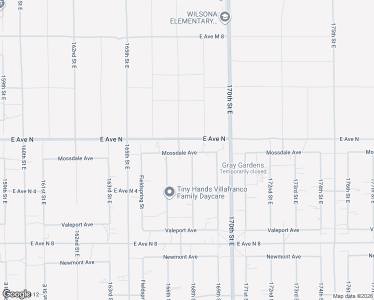 map of restaurants, bars, coffee shops, grocery stores, and more near 16721 Mossdale Avenue in Lancaster
