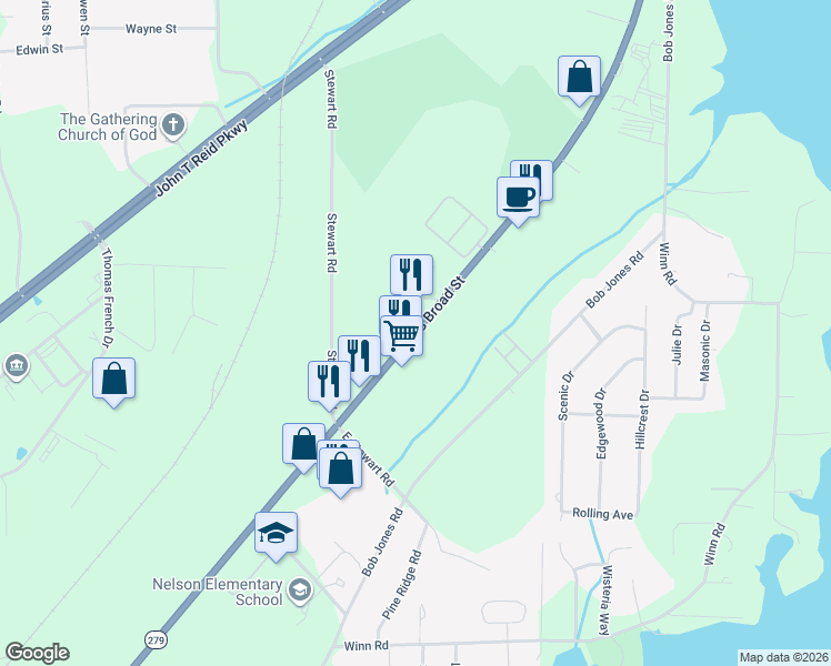 map of restaurants, bars, coffee shops, grocery stores, and more near 3310 S Broad St in Scottsboro