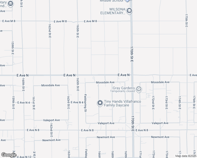 map of restaurants, bars, coffee shops, grocery stores, and more near 16575 Mossdale Ave in Lancaster