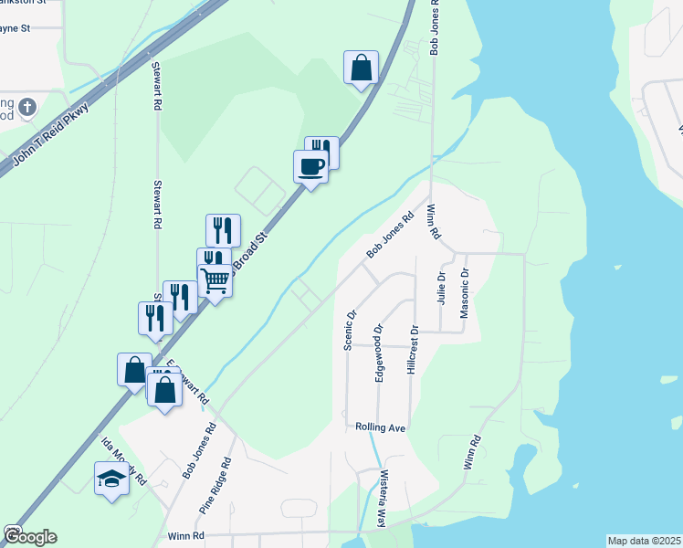 map of restaurants, bars, coffee shops, grocery stores, and more near 908 Bob Jones Road in Scottsboro