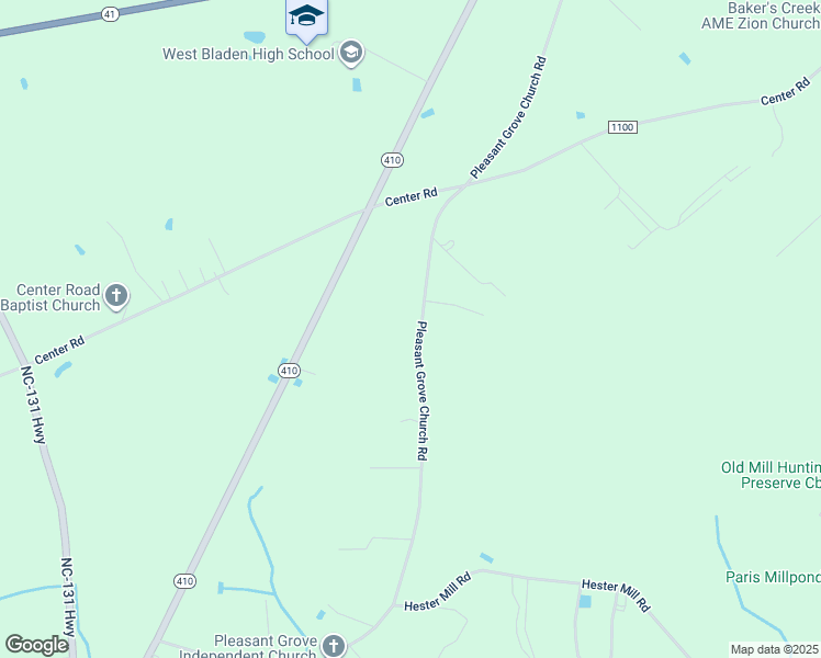 map of restaurants, bars, coffee shops, grocery stores, and more near 1234 Pleasant Grove Church Road in Bladenboro
