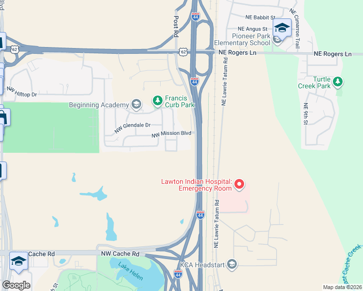map of restaurants, bars, coffee shops, grocery stores, and more near 2202 U.S. 277 in Lawton