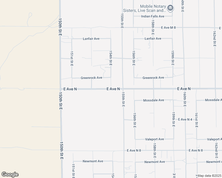 map of restaurants, bars, coffee shops, grocery stores, and more near 154th Street East in Lake Los Angeles