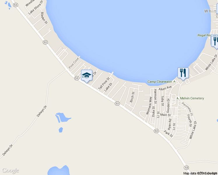 map of restaurants, bars, coffee shops, grocery stores, and more near 108 Lake Drive in Elizabethtown