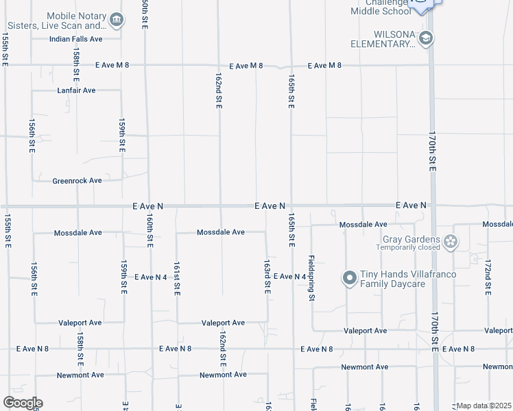 map of restaurants, bars, coffee shops, grocery stores, and more near East Avenue North in Lake Los Angeles