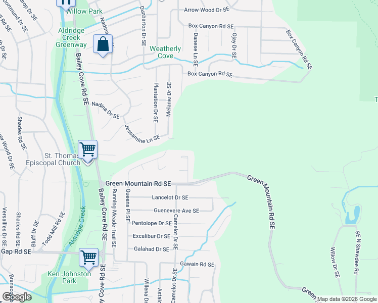 map of restaurants, bars, coffee shops, grocery stores, and more near 10301 Autumn Chase Southeast in Huntsville