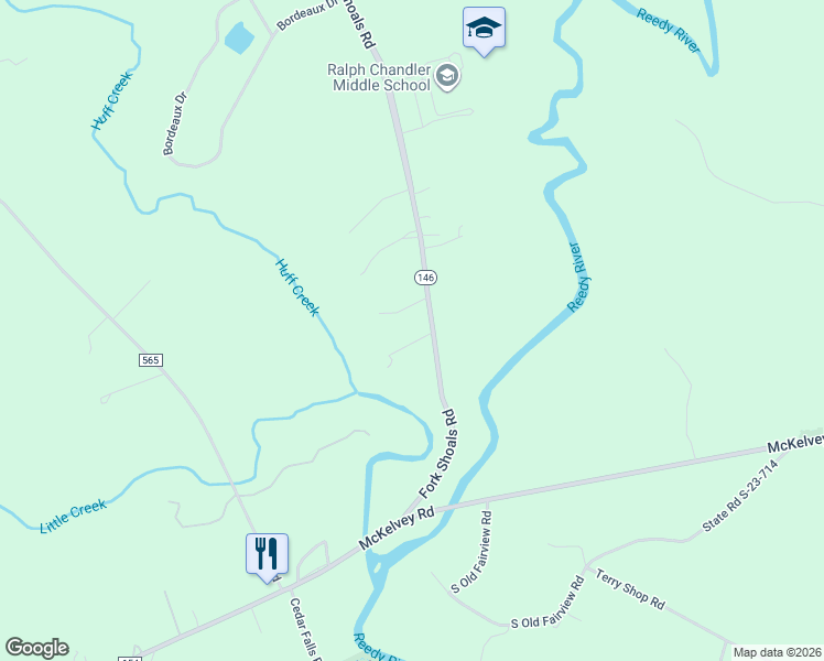 map of restaurants, bars, coffee shops, grocery stores, and more near 204 Summer Lane in Simpsonville